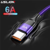 325วังฮีขายดี - / USLION 6A 66วัตต์ USB Type C เคเบิ้ลสำหรับหัวเว่ย Mate 40 Pro อย่างรวดเร็วสายชาร์จ USB-C USBC ชาร์จสายเคเบิลข้อมูลสายเคเบิ้ลสำหรับ Xiaomi R Edmi