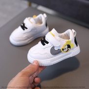 Màu Trắng Giản Dị Giày Cho Bé Trai Bé Gái Thương Hiệu Trẻ Em Sneaker