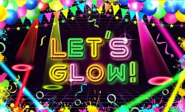 Let's Glow Splatter Photo Background, Glow Neon Party Backdrop, Blacklight  Disco Retro Dance Party Decoration Supplies Birthday Party Banner 