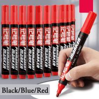 8PCS Red Marker Pen 2.0mm Oiliness Waterproof Oil Proof Marker Pen Marker Pen Construction Site Express Black Red Blue Highlighters Markers