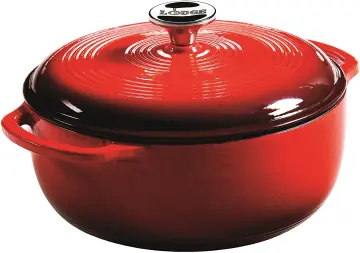 Lodge 7.5 Quart Enameled Cast Iron Dutch Oven. XL Red Enamel Dutch