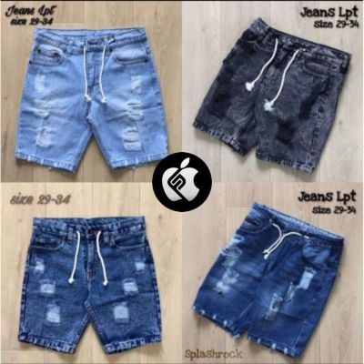 CODff51906at Ripped JEANS Shorts With Drawstring Straps/Mens DISTRO Pants