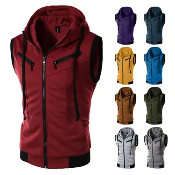 Shop Chaleco Vest Jacket For Men Woth Hood with great discounts