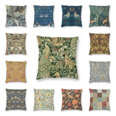 Peacocks And Fox By William Morris Cushion Cover 40x40 Home Decorative Forest Animals Textile Pattern Throw Pillow Case for Sofa Cushion Cover