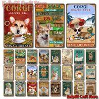 {24อุปกรณ์เสริมภายในบ้าน} [Kelly66] สัตว์เลี้ยง Corgi สุนัขกาแฟและหนังสือชายหาดคลับสบู่อาบน้ำศิลปะดีบุกโปสเตอร์ป้ายบาร์โลหะภาพเขียนตกแต่ง Dy245ขนาด20X30ซม.