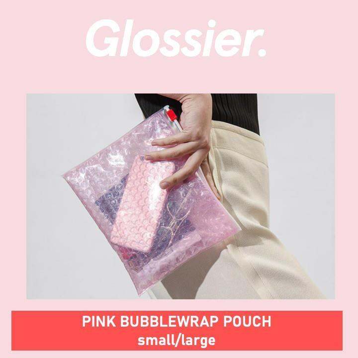AUTHENTIC GLOSSIER Pink Bubblewrap Pouch Lazada PH