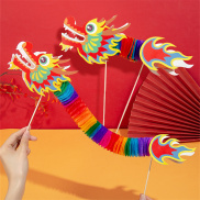 Free Pole Kids hand-held Dance Dragon New Year DIY Paper Lanterns Children
