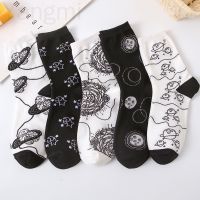 Yangmi [30 Styles Available] Autumn Winter New Products Womens Socks Mid-Tube ins Korean Preppy Style All-Match Trendy Sports Cut