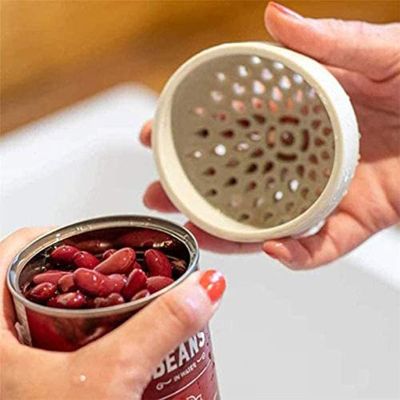 ✇∏ Multifunctional Portable Silicone Micro Can Colander Mini Can Filter Cover Strainer Food Draining Colander Kitchen Gadgets