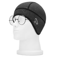 Men Outdoor Sports Fleece Ear Protection Cap with Glasses Hole Winter Warm Windproof Running Cycling Skiing Beanie Hat Dropship