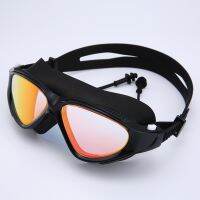 Swimming Glasses Fog-proof with Large Frames Silicone Glazing Electroplated Anti-fog Goggles for Adults Goggles