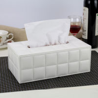 2021 Fashion Leather Rectangle Shape Modern Black White Car Tissue Holder Tissue Box Car Decoration Car Accessories Tissue Box