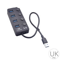 【☂】 The Auto Zone USB 3.0 Splitter 4พอร์ตสวิตซ์เปิด/ปิดแยกไฟฟ้ากระแสสลับอะแดปเตอร์สำหรับแล็ปท็อปพีซีสูง