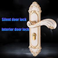 European Style Bedroom Door Locks With Keys Wooden Door Handle Locks Mute Interior Door Handles Locks Furniture Handles Hardware