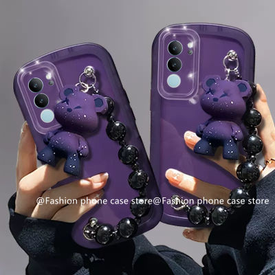Phone Case เคส VIVO V29 5G เคสแฟชั่นขายดีพร้อมสร้อยข้อมือตุ๊กตาป้องกันเลนส์สีทึบ VIVOV29 2023ซองนุ่มใส