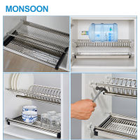 Stainless Steel 2 Tier Dish Rack Standing Design Storage Kitchen Racks Over Sink Dish Drying Rack