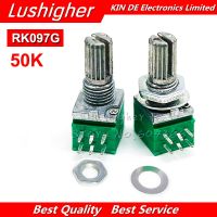 ☜❒ 5pcs RK097G 50K 6pin Shaft 15mm Single Linked Potentiometer B50K With A Switch Audio Power Amplifier Sealing Potentiometer