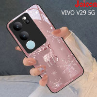 เคสกระจกโทรศัพท์รูปกวาง V29เคสสำหรับ VIVO ใหม่5G 3D เคสกระจกเทมเปอร์เหลวปกป้องเลนส์กล้องฝาหลังกันกระแทก