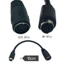 AA 6Pin Mini-DIN (PS2) Male To DIN 5Pin Female Adapter Connector  For Keyboard 15Cm