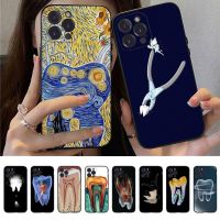 Dentist Tooth Pattern Phone Case For iPhone 14 13 12 Mini 11 Pro XS Max X XR SE 6 7 8 Plus Soft Silicone Cover