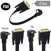 Flat Slim 90 Degree HDMI-compatible To DVI Cable Male 24 1 DVI-D Male Adapter For HDTV DVD Projector PlayStation 4 PS4/3 TV BOX