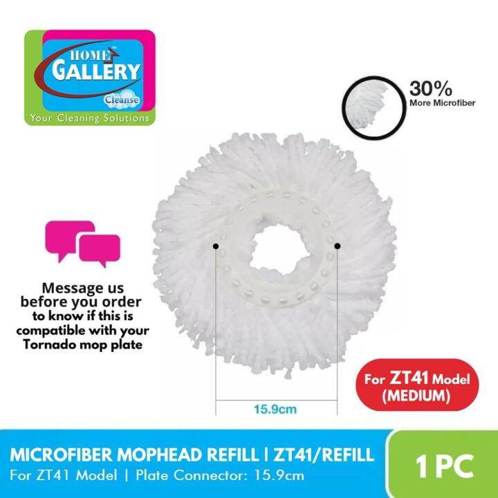 Home Gallery ZT41 Tornado Mop Microfiber Original Mophead Refill (for