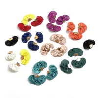 【YF】○▬  10pcs Floral Tassel Charms Pendants 25x45mm with Hole 10 Colors for Earrings Necklace Jewelry Makings