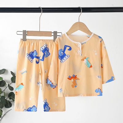 [Clearance sale] Childrens printed pajamas for 1-5 years old, comfortable and comfortable long-sleeved pajamas set