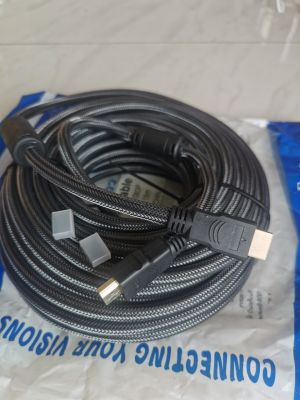 Cable HDMI (V.1.4) ยาว 20 เมตร สายส่งสัญญาณ HDMI (M/M) TOP TECH-สายถักดำ -TP88