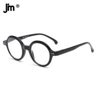 JM Round Reading Glasses Blue Light Blocking Computer Reader Magnifier Presbyopic Glasses for women men Spring Hinge Decanters