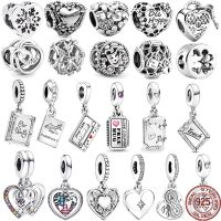 Forever Friends Heart Openwork Padlock Dangle Charm 925 Sterling Silver Beads Fit Original Pandora Bracelet DIY Jewelry Gift
