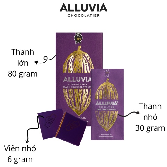 Socola đen nguyên chất ít đường đắng đậm 85% ca cao alluvia chocolate - ảnh sản phẩm 9