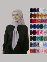 Syal Jilbab Sifon Persegi มุสลิม Untuk Jilbab Premium Ukuran Besar Warna Polos Mode มุสลิม Pakaian Islam Syal Wanita