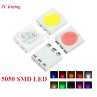 100ชิ้น5050 SMD LED อิเล็กตรอนส่วนประกอบสีฟ้าสีเหลืองสีขาวสีเขียวสีแดงสีส้มสีม่วง RGB สูงไดโอดเปล่งแสง DIY ชุด