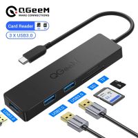 QGeeM USB C HUB USB 3.0 Adapter USB HUB USB Type C Splitter Card Reader for Macbook Pro Air M1 M2 Xiaomi Laptop SD Micro SD Port