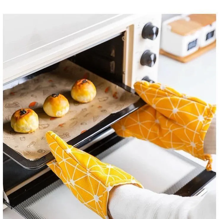 Cooking Baking Gloves Microwave Oven Anti-scalding Oven Resistant Cotton Gloves  Kitchen Essential Hand Guard Tool 2 Mitts price in UAE,  UAE