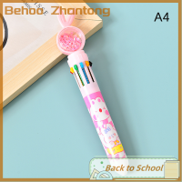 Behoo 10สี Kawaii ปากกาลูกลื่นลายการ์ตูนโปร่งใสน่ารักสำนักงานโรงเรียนปากกาลูกบอลเลื่อมเครื่องเขียน