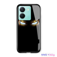 Volans เคส Y36 Vivo Y36 5G Marvl เคสโทรศัพท์สำหรับเด็กผู้ชายซูเปอร์ฮีโร่สำหรับผู้ชาย Ironman Captain อเมริกาเคสหลังกระจกนิรภัยกันกระแทกเคสมีขอบฝาปิดซิลิโคนนุ่ม