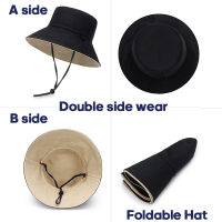 Summer Reversible Sun Visor Hats Fashion Women Travel Cotton Bucket Hat Trendy Lady Casual Floppy Fisherman Cap Bob Panama Hat