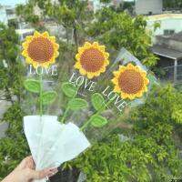 Sunflower Sunflower ของขวัญแฮนด์เมดวันครูดอกไม้ถักไหมพรมแฟนโฮมเมดของขวัญทำด้วยผ้าขนสัตว์ถักด้วยมือ