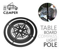 Mini Table board lamp pole compass ฐานแผ่นเสริมติดเสาตะเกียง ลายเข็มทิศ สำหรับแขวนหรือว่างอุปกรณ์ Outdoor camping