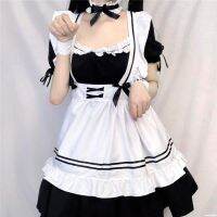 New 2023 Black Cute Lolita Maid Costumes Animation Show Japanese Outfit Dress Clothes  Girls Women Lovely Maid Cosplay Costume