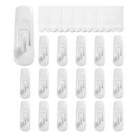 18 Hooks+24 Strips Medium Utility Hooks Damage-Free Hanging Hooks Heavy Duty with Adhesive Strips