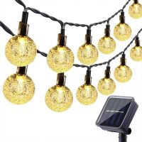 ▦ NEW 20/30/50/100 LED Crystal ball LED Solar Lamp Power LED String Fairy Lights Solar Garlands Garden Christmas Decor For Outdoor