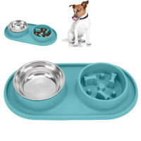 Pet Slow Food Bowl Anti Skid Pet Food and Water Bowls for Cats for Dogs