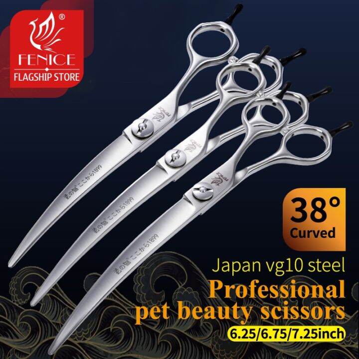 Fenice Professional Dog Grooming Curved Scissors VG10 Stainless Steel