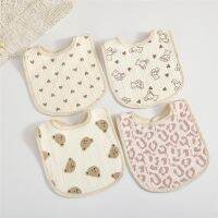 【DT】hot！ Baby Bibs Muslin Soft Cotton Newborn Bib Print Children Feeding Burp for Boys Kids Toddler Saliva