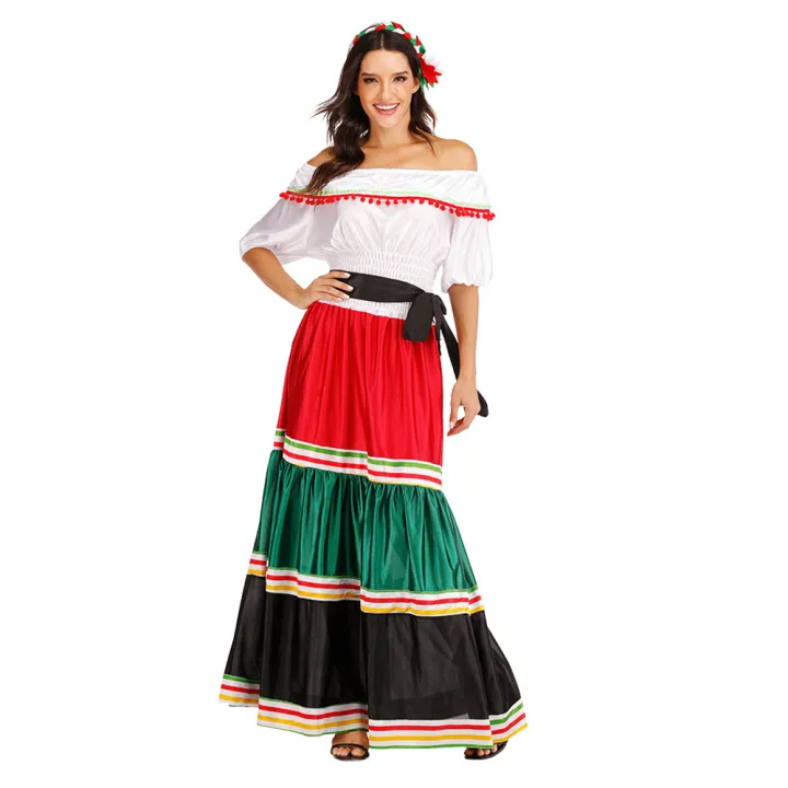Women Mexican Senorita Costumes Fancy Dress Cosplay Halloween Party Outfit  for Adult | Lazada Singapore