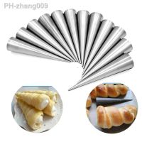 12 Pcs Set Large Size Baking Cones Stainless Steel Pastry Cream Horn Moulds Conical Tube Roll Kitchen Bakware Mold Tool