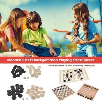 30pcs Wooden Draughts Checkers Backgammon Chess Pieces Board Game Entertainment